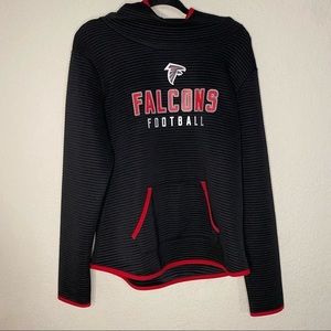 𝅺WOMENS NFL Atlanta Falcons Ribbed Long Sleeve Hoodie-Size-L